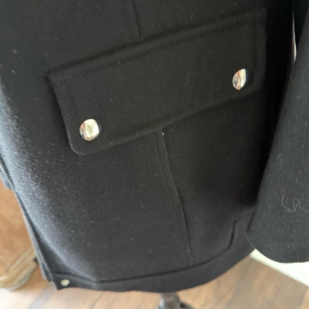 Wool Blend Fur-Trimmed Hooded Coat - Small - Picture 6 of 13
